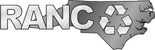 RANC Recycling logo featuring a green outline of North Carolina with a recycle symbol